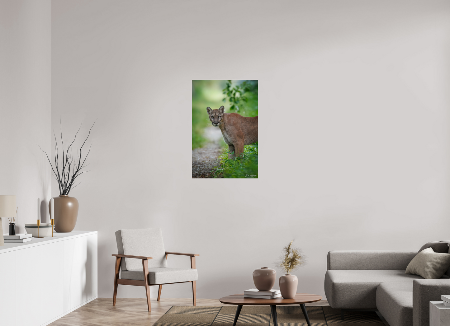 24 x 36″, Acrylic "Ghost of the Green Forest" - Florida Panther, vertical