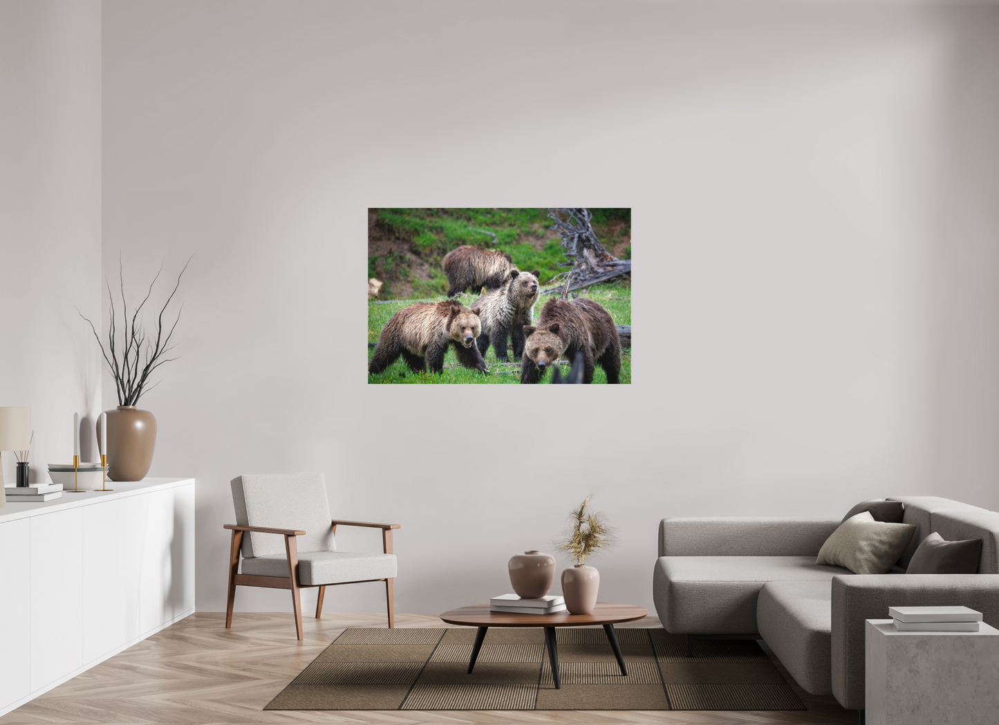 Grizzly family of four
