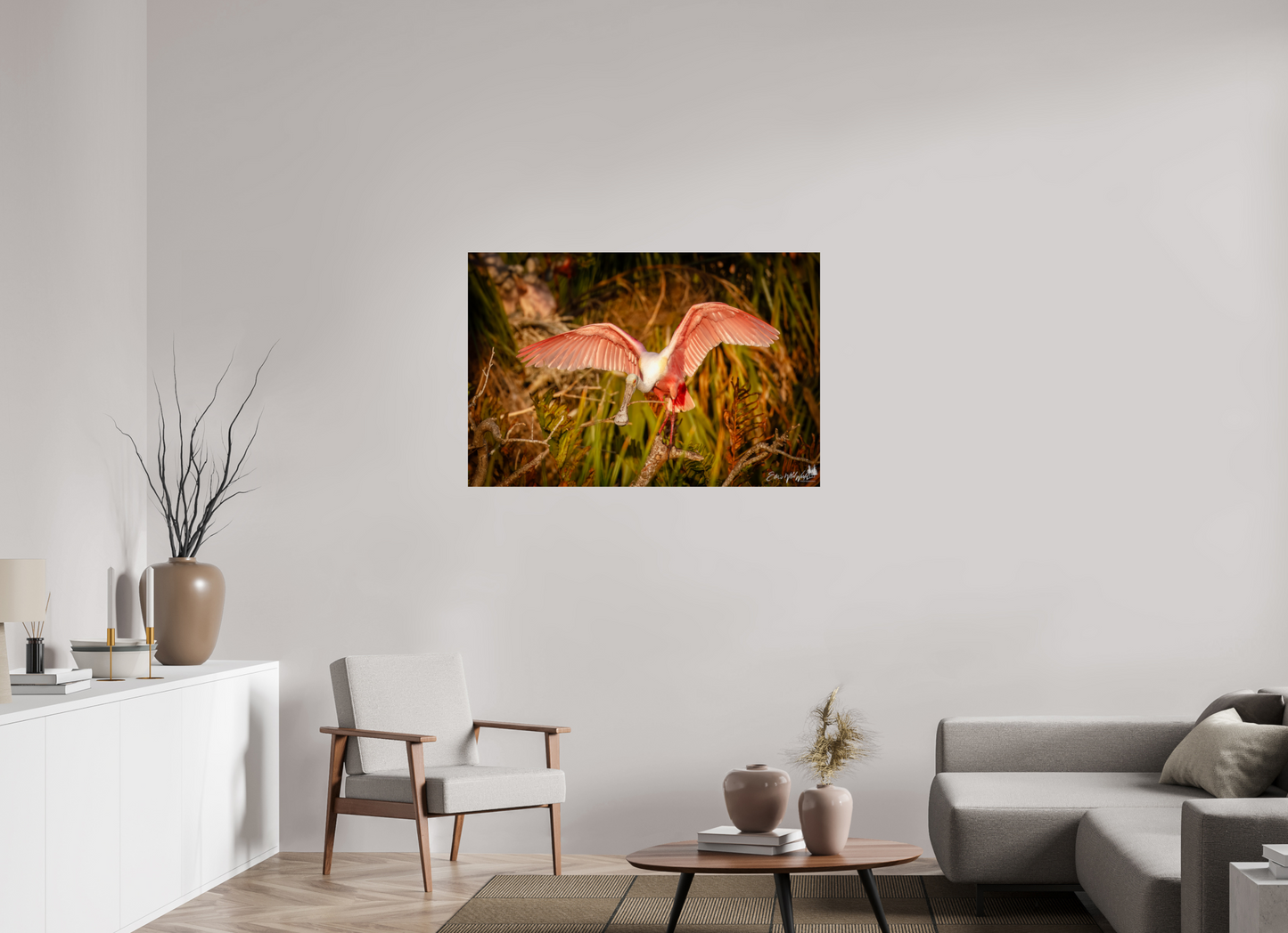 Sunset spoonbill