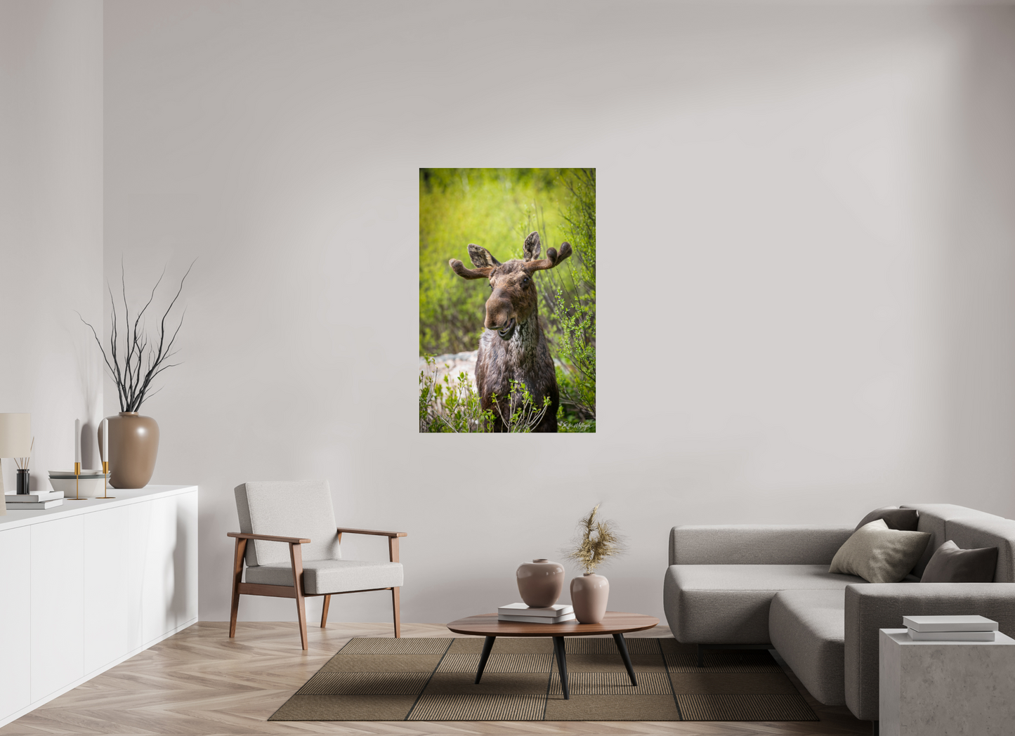 36 x 54″, Acrylic "Willow Smile" - Moose