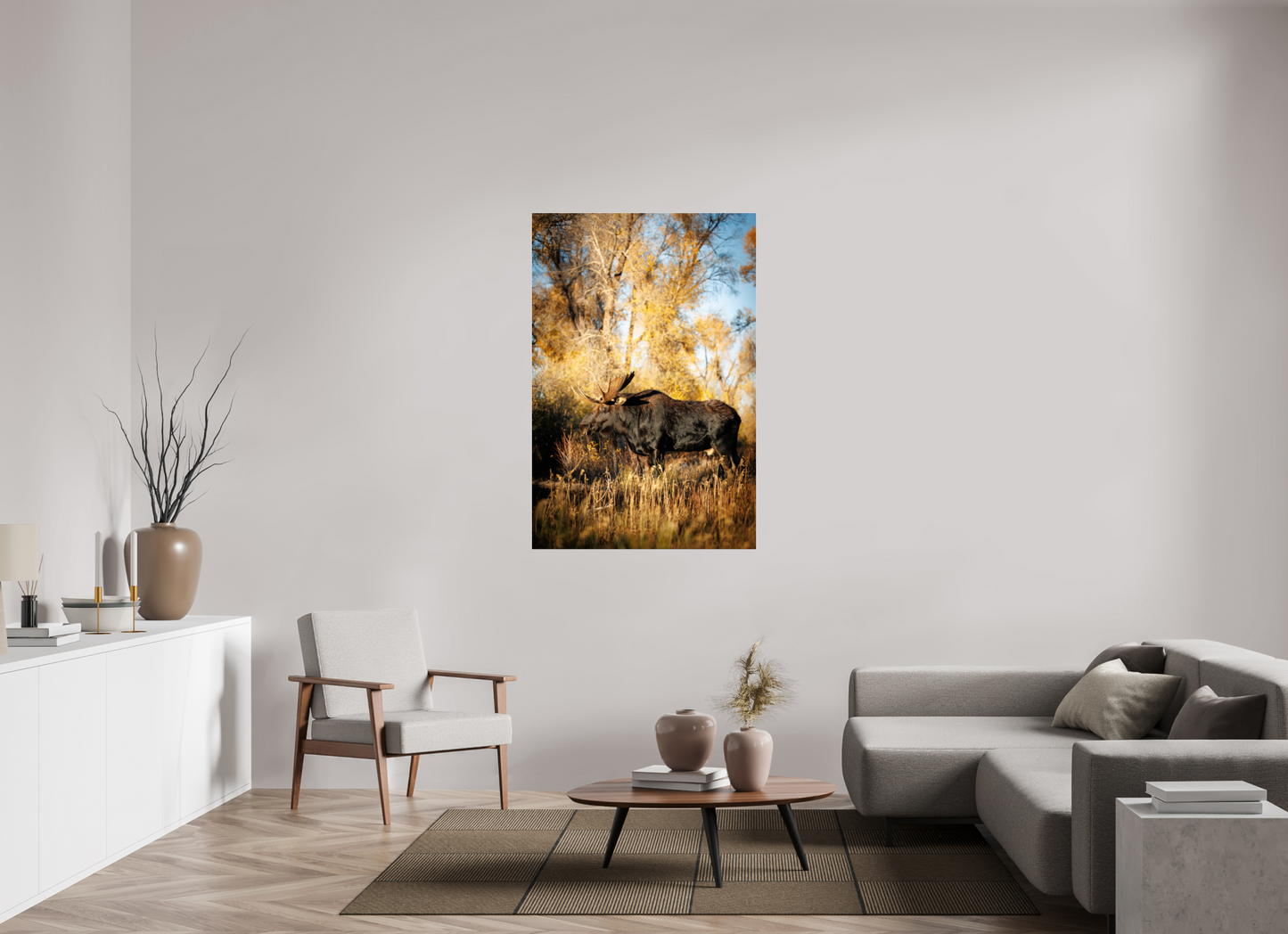 36 x 54″, Acrylic "Monarch of Gros Ventre - Stillness" - Bull Moose