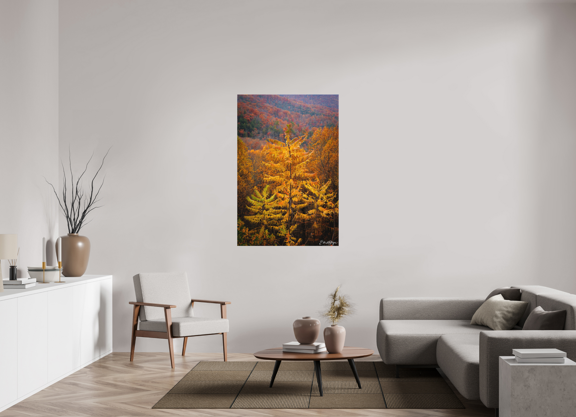 36 x 54″, Canvas "Autumn Blaze" - Smoky Mountain Ridge