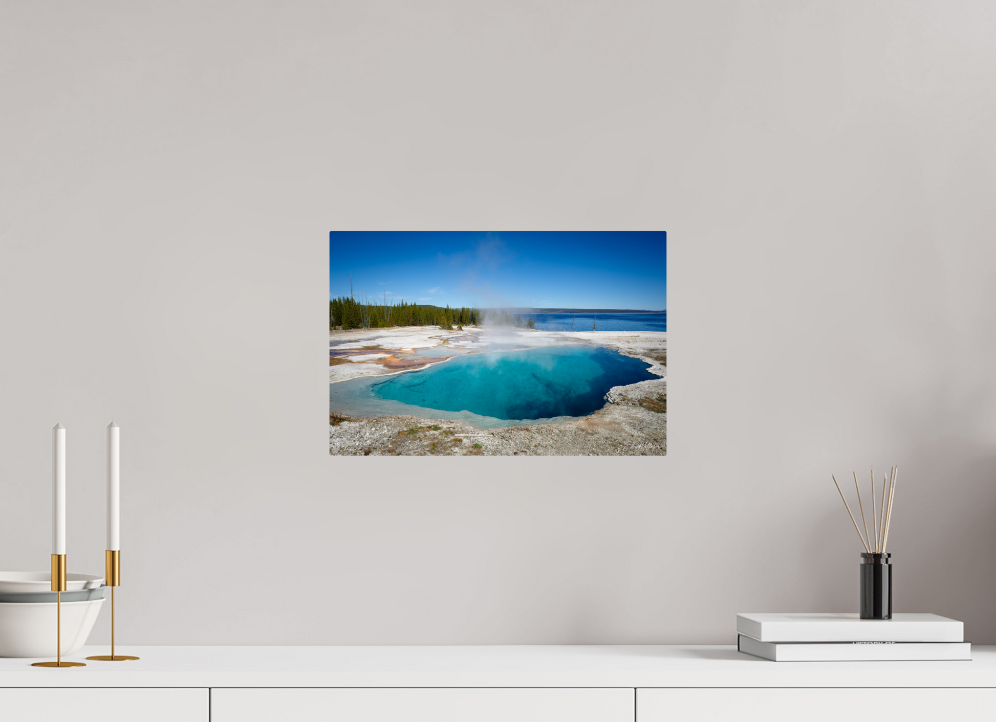 15 x 10″, Metal "Quiet Depths" - West Thumb Geyser Basin