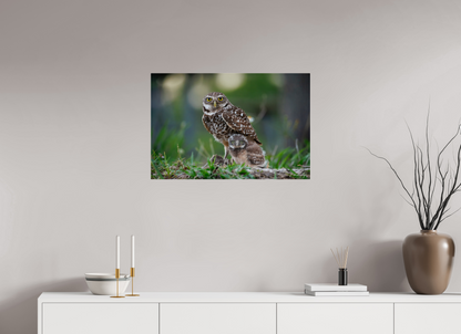 30 x 20″, Acrylic "Burrowlight" - Burrowing Owls