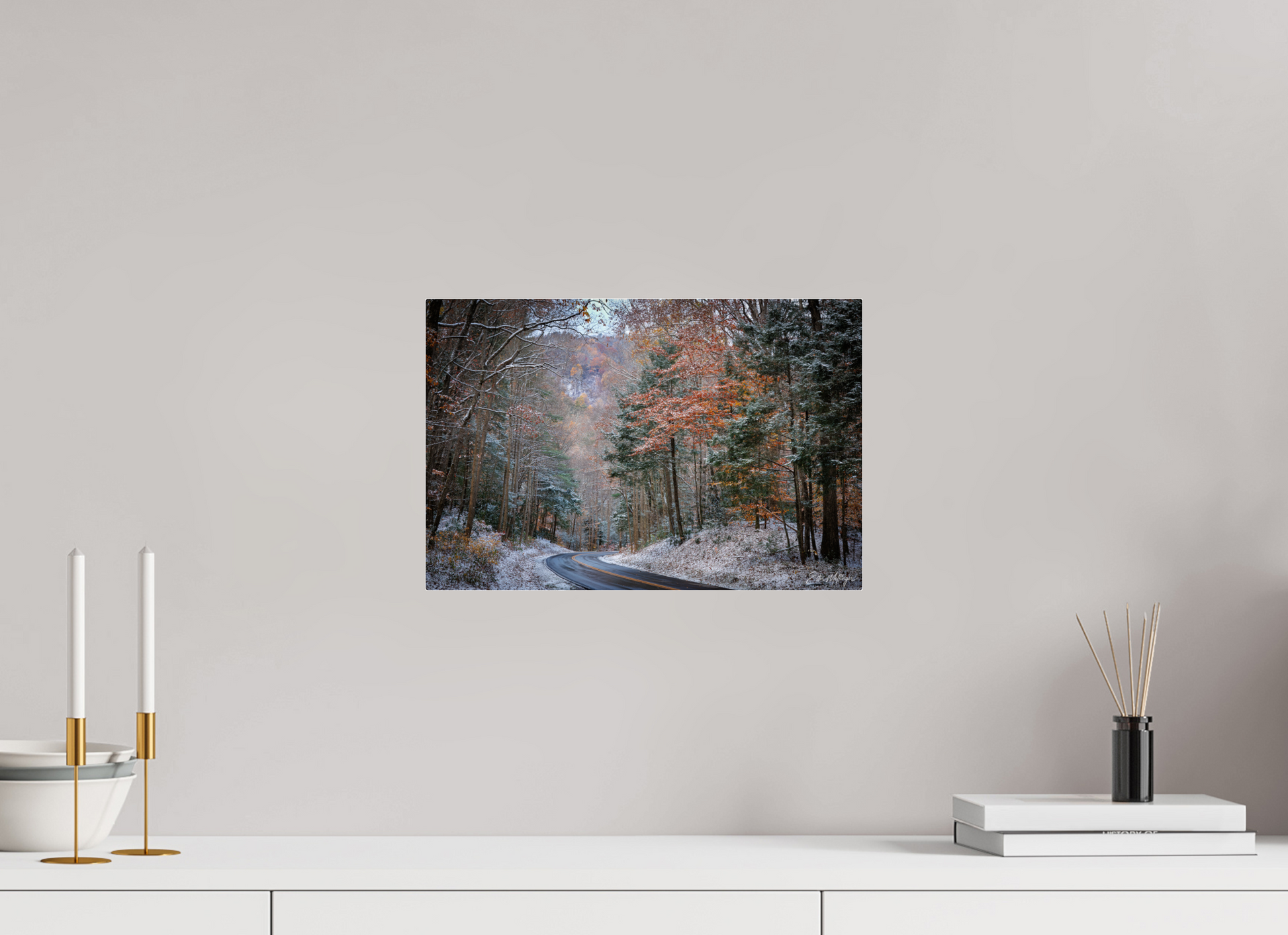 15 x 10″, Acrylic "Winter's Turn" - Smoky Mountain Scenic Road