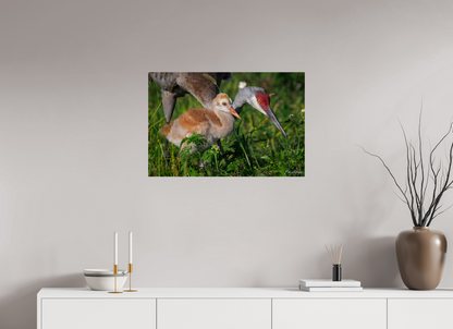 30 x 20″, Metal "Guiding the Next Generation" - Sandhill Cranes