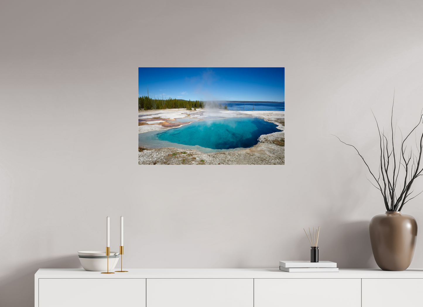 30 x 20″, Acrylic "Quiet Depths" - West Thumb Geyser Basin