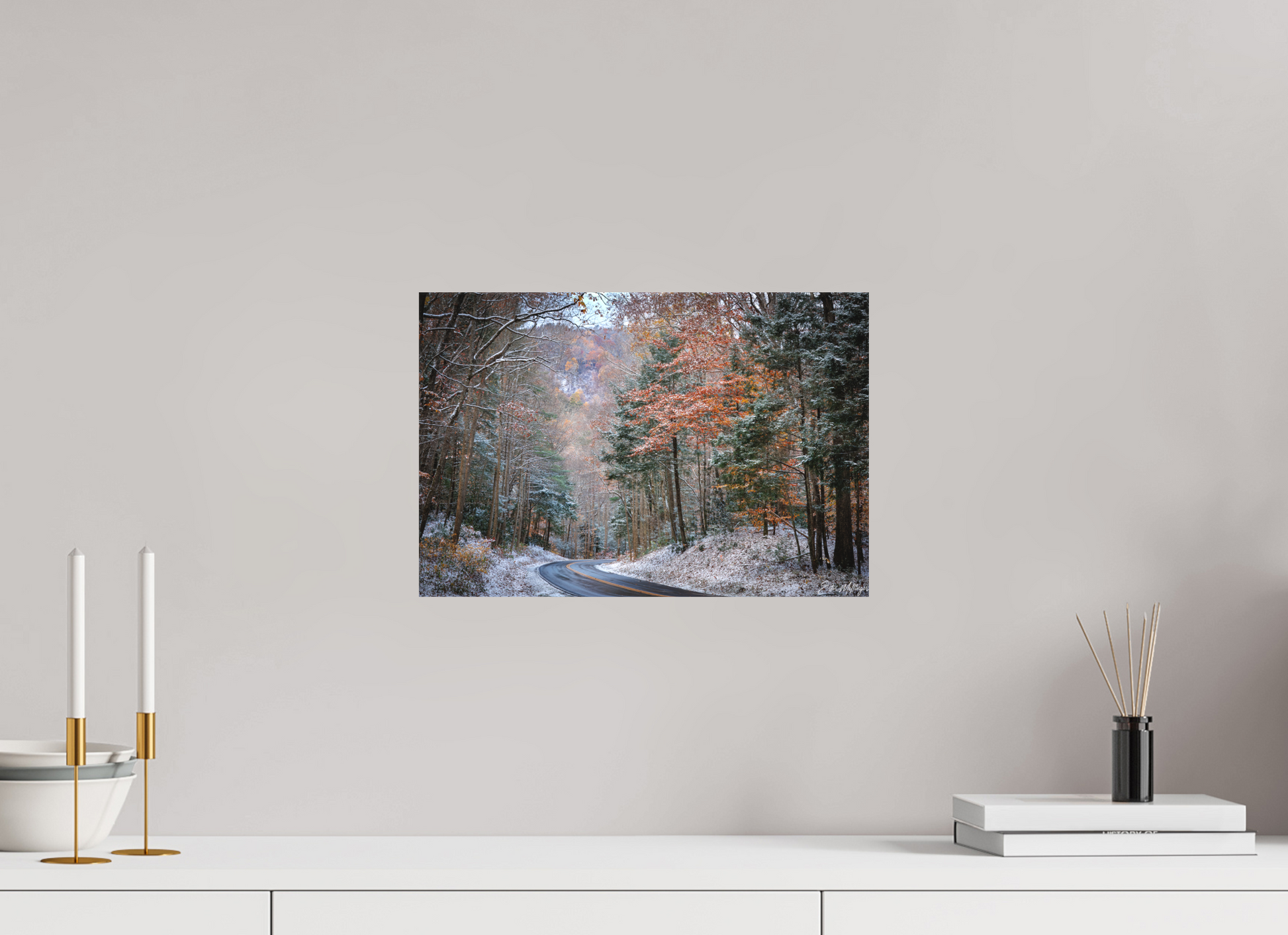 15 x 10″, Canvas "Winter's Turn" - Smoky Mountain Scenic Road