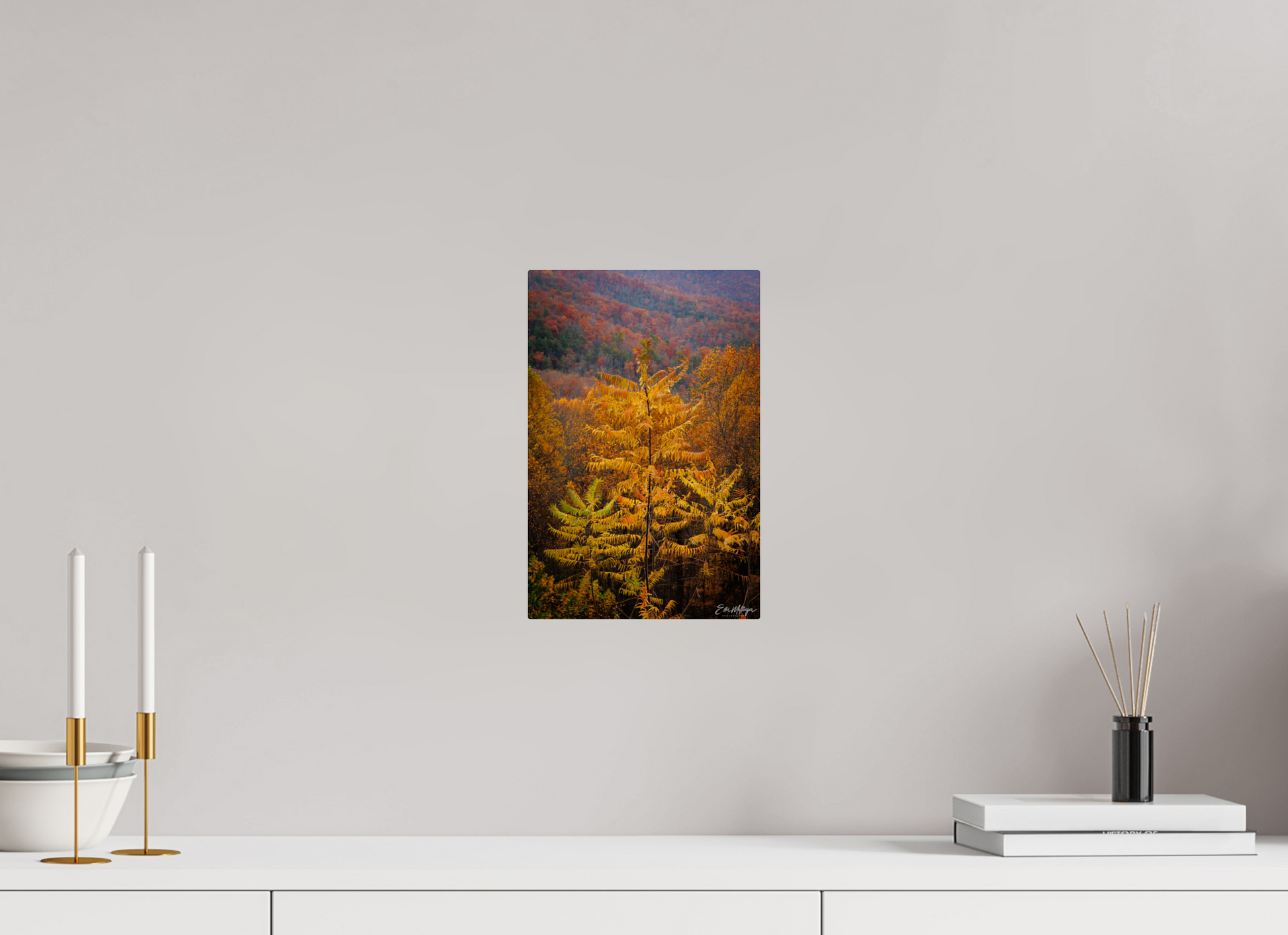 8 x 12″, Metal "Autumn Blaze" - Smoky Mountain Ridge