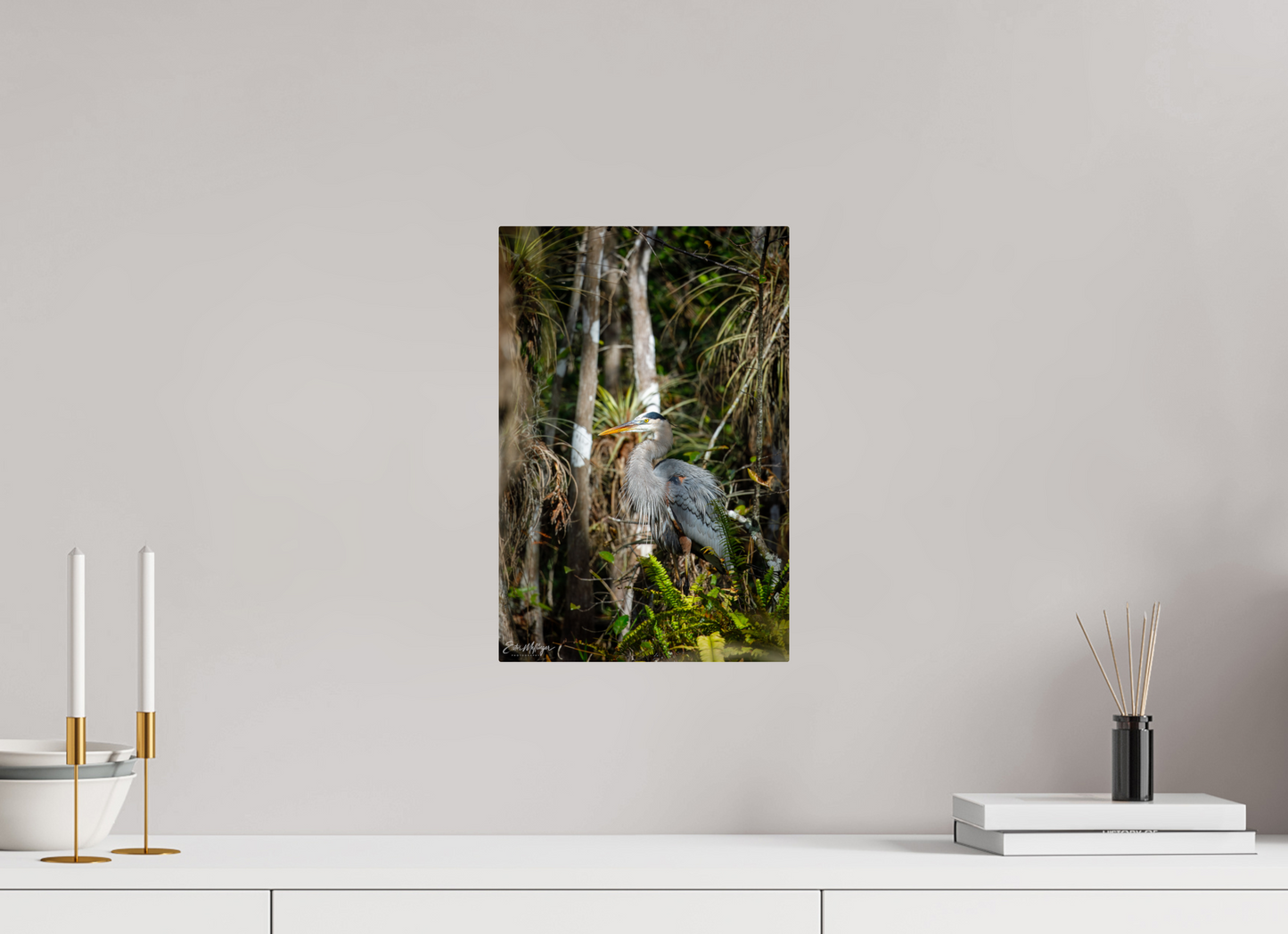 10 x 15″, Metal "Swamp Sentinel" - Great Blue Heron