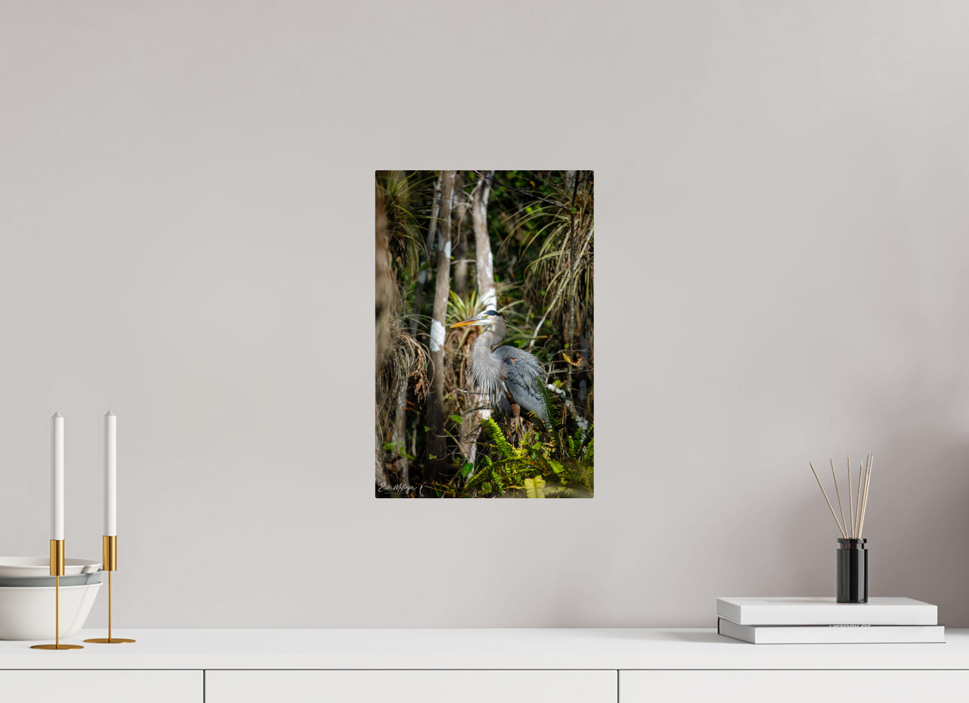 10 x 15″, Metal "Swamp Sentinel" - Great Blue Heron