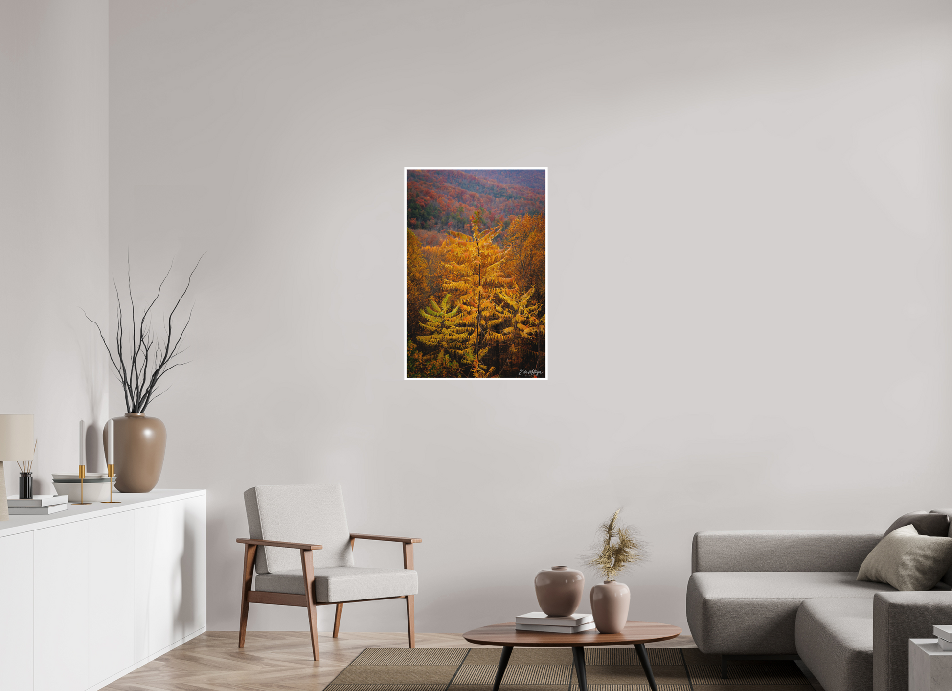 24 x 36″, Fine art print "Autumn Blaze" - Smoky Mountain Ridge