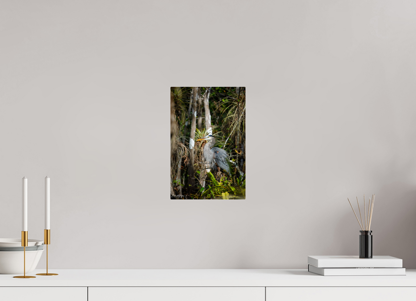 8 x 12″, Acrylic "Swamp Sentinel" - Great Blue Heron