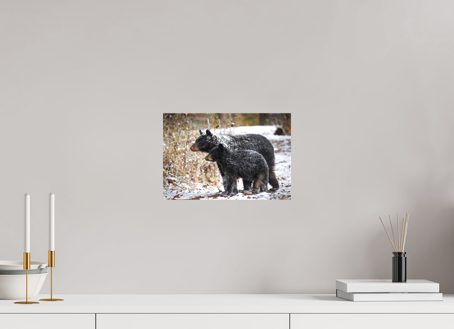 12 x 8″, Canvas "Guardians of the Snow" - Black Bears