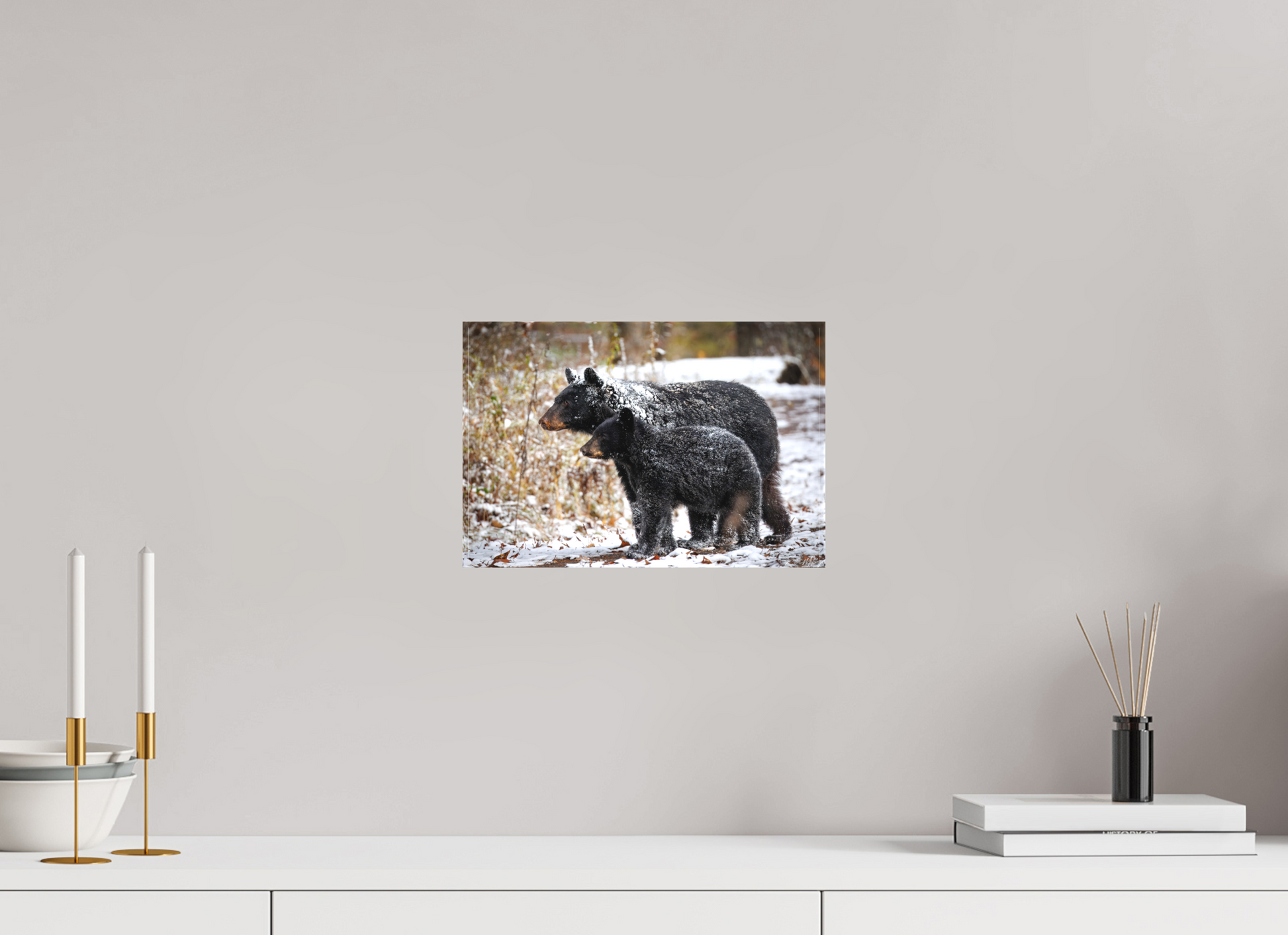 12 x 8″, Canvas "Guardians of the Snow" - Black Bears