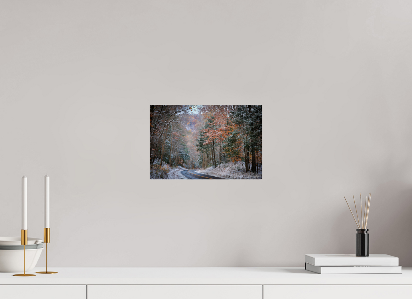 12 x 8″, Acrylic "Winter's Turn" - Smoky Mountain Scenic Road