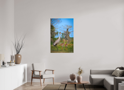 30 x 45″, Canvas "Wetland Wanderers" - Sandhill Cranes