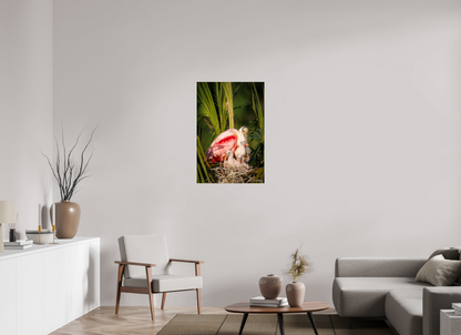 24 x 36″, Acrylic "Golden Hour Nest" - Spoonbills