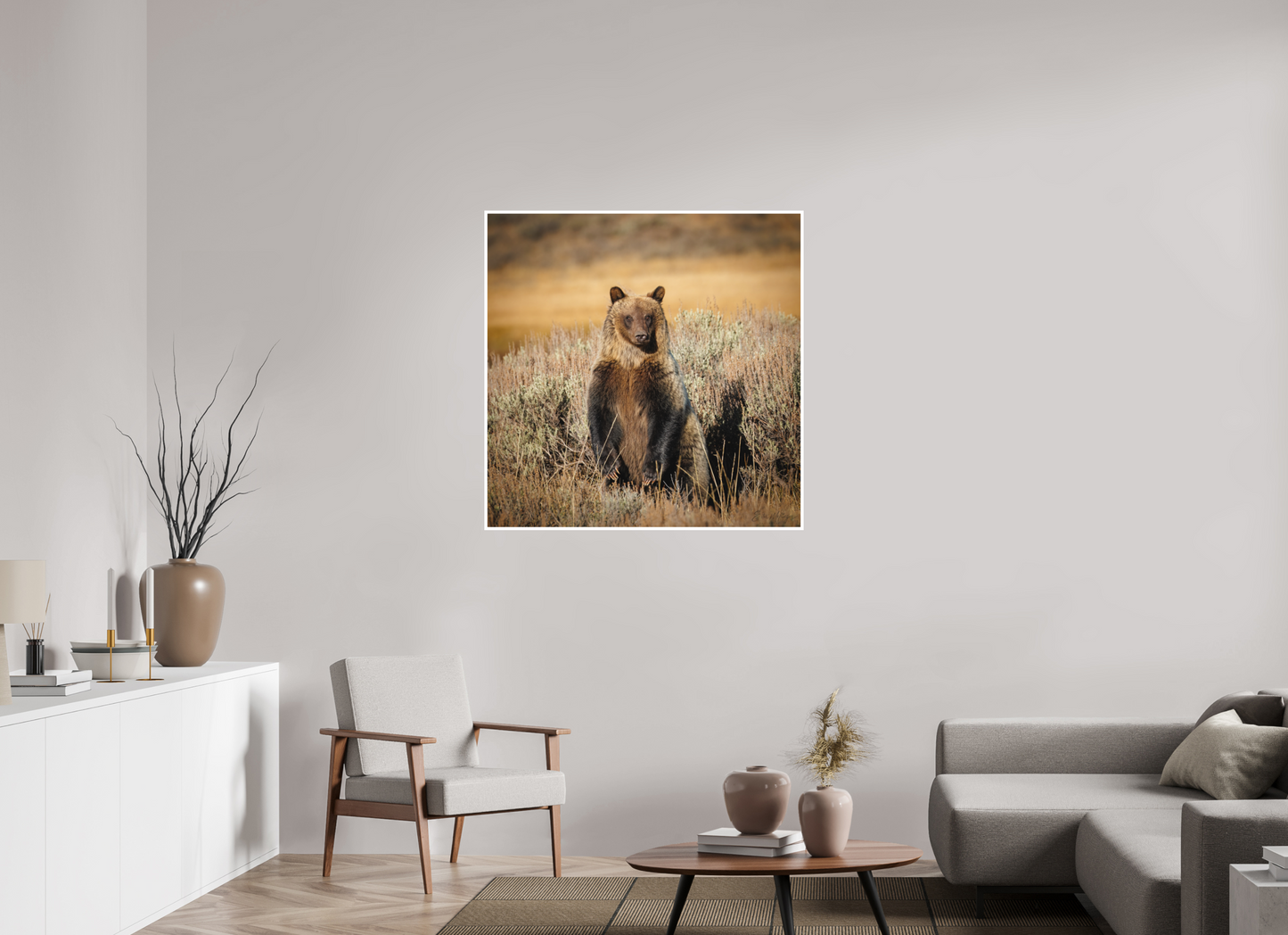 40 x 40″, Fine art print "Standing Tall" - Grizzly Bear