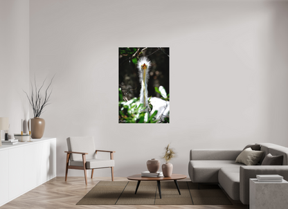 36 x 54″, Canvas "Wetland Punk" - Great Egret