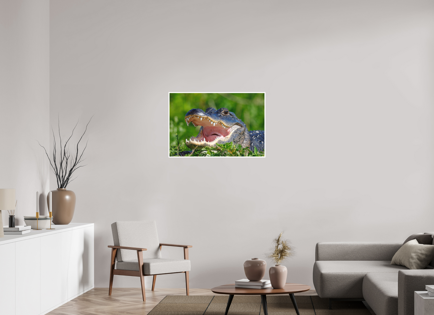 36 x 24″, Fine art print "Wide Open" - American Alligator