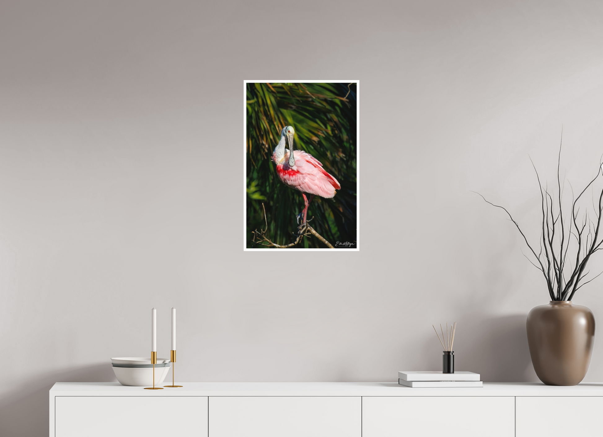 16 x 24″, Fine art print "Blush of the Wetlands" - Roseate Spoonbill