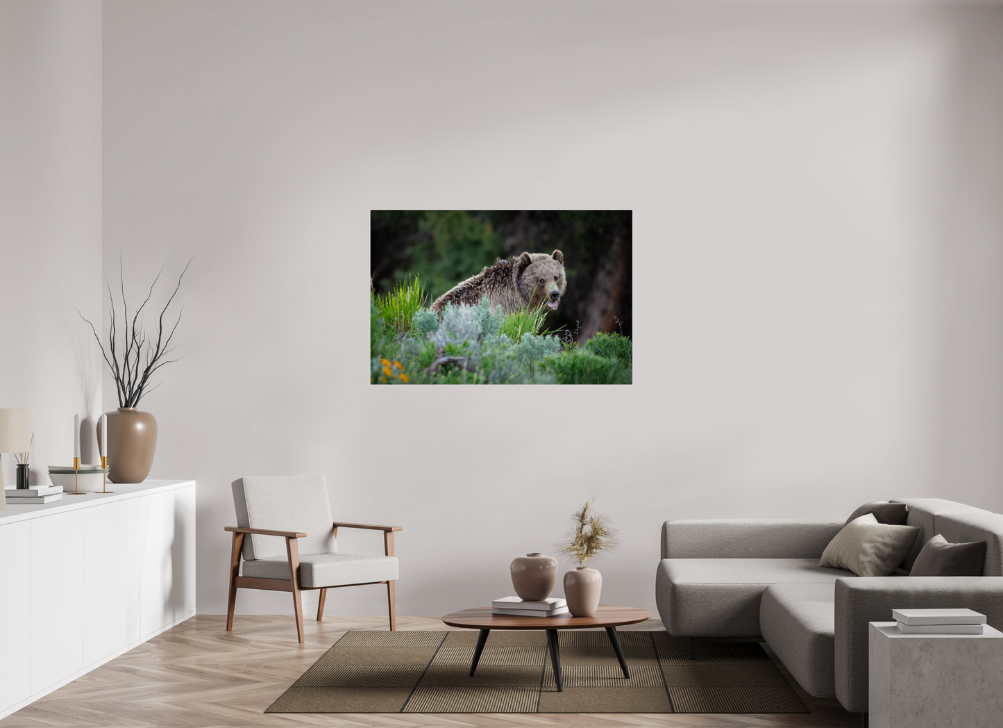 54 x 36″, Acrylic "Gentle Yawn" - Grizzly Bear