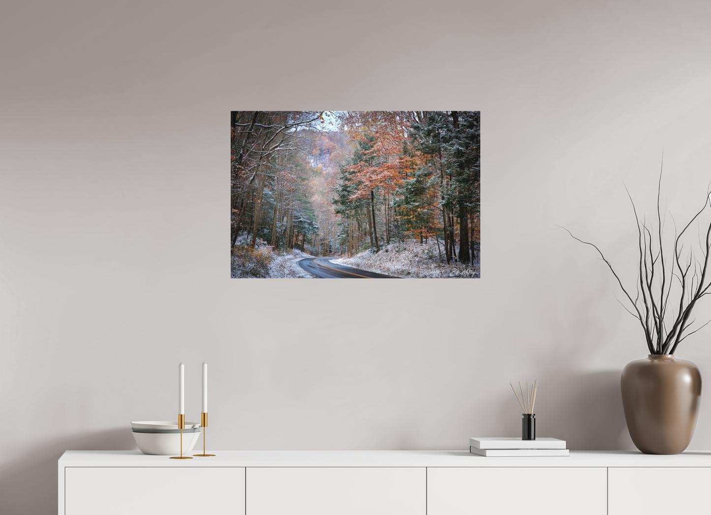30 x 20″, Canvas "Winter's Turn" - Smoky Mountain Scenic Road