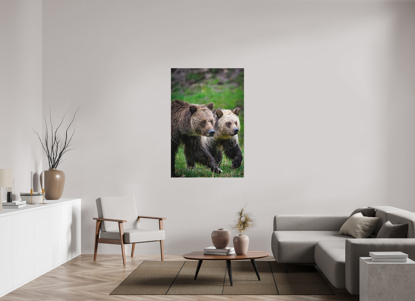 Grizzly mom and cub