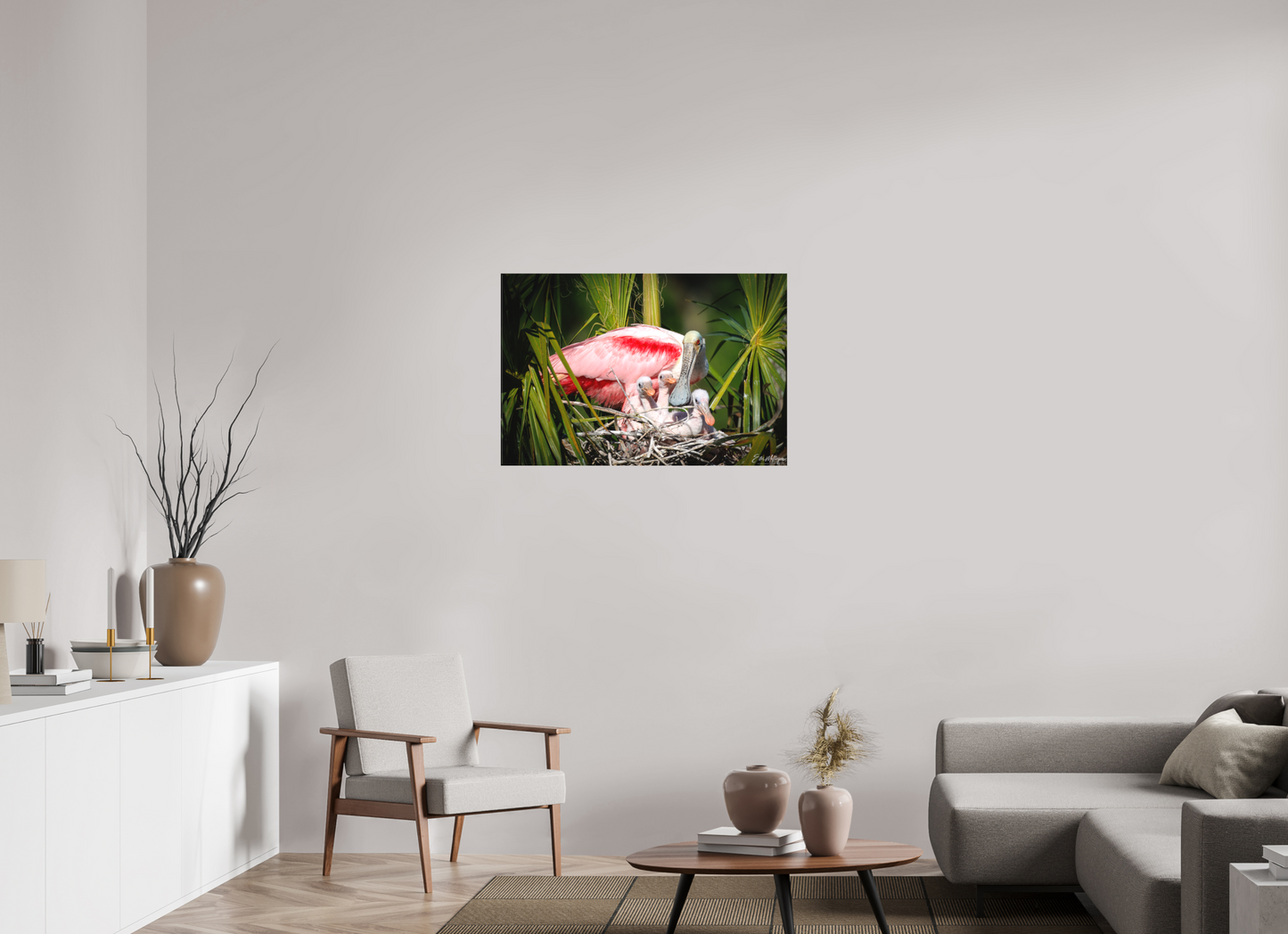 36 x 24″, Canvas "The Nest Above" - Spoonbills