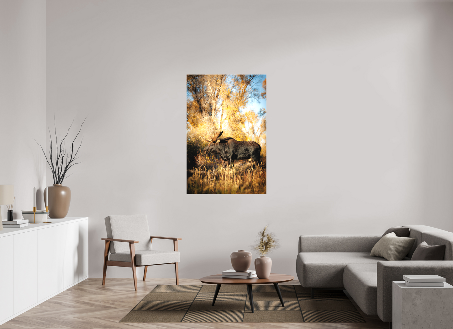 36 x 54″, Canvas "Monarch of Gros Ventre - Stillness" - Bull Moose