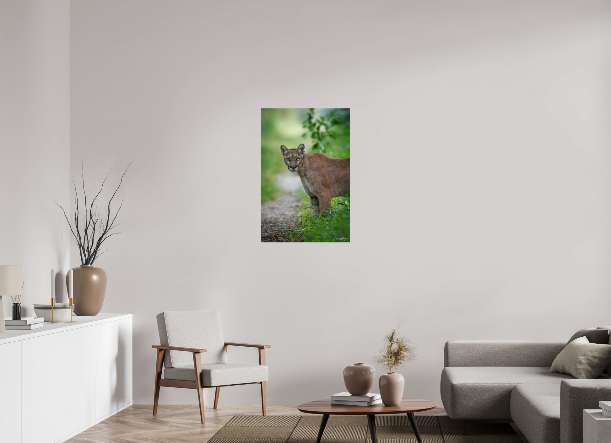 24 x 36″, Metal "Ghost of the Green Forest" - Florida Panther, vertical