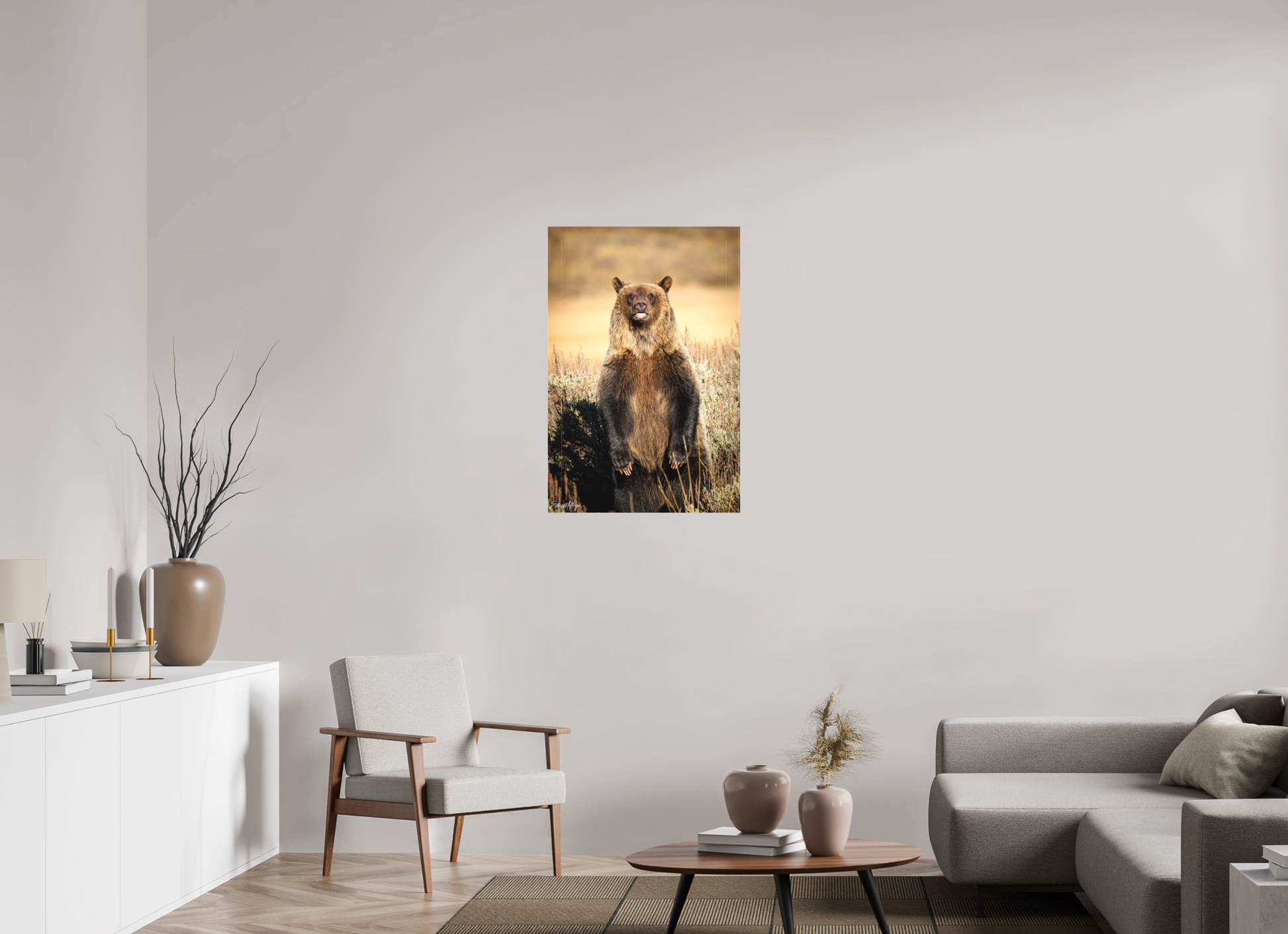 24 x 36″, Canvas "Grin & Grizzly" - Grizzly Bear