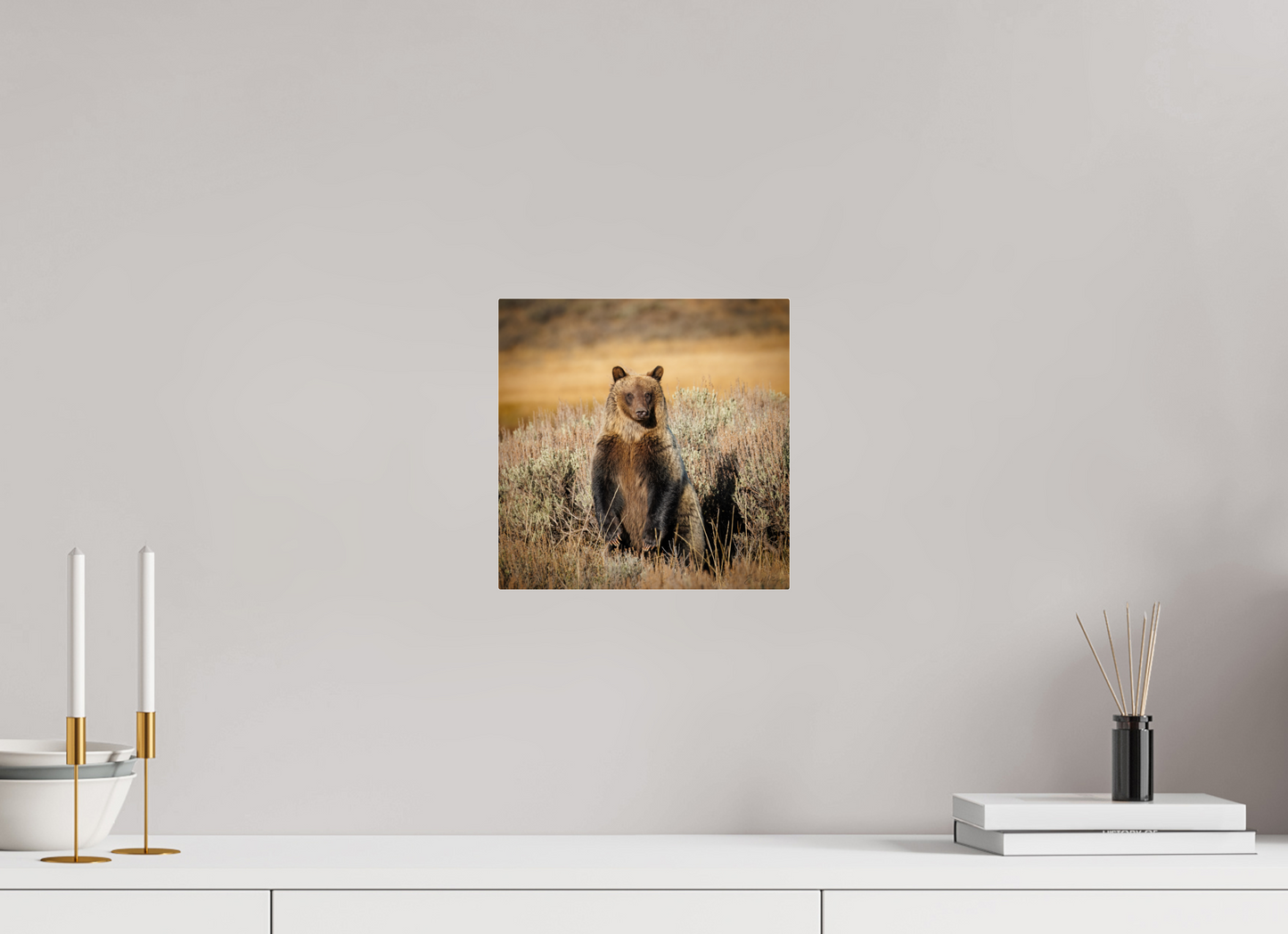 10 x 10″, Acrylic "Standing Tall" - Grizzly Bear