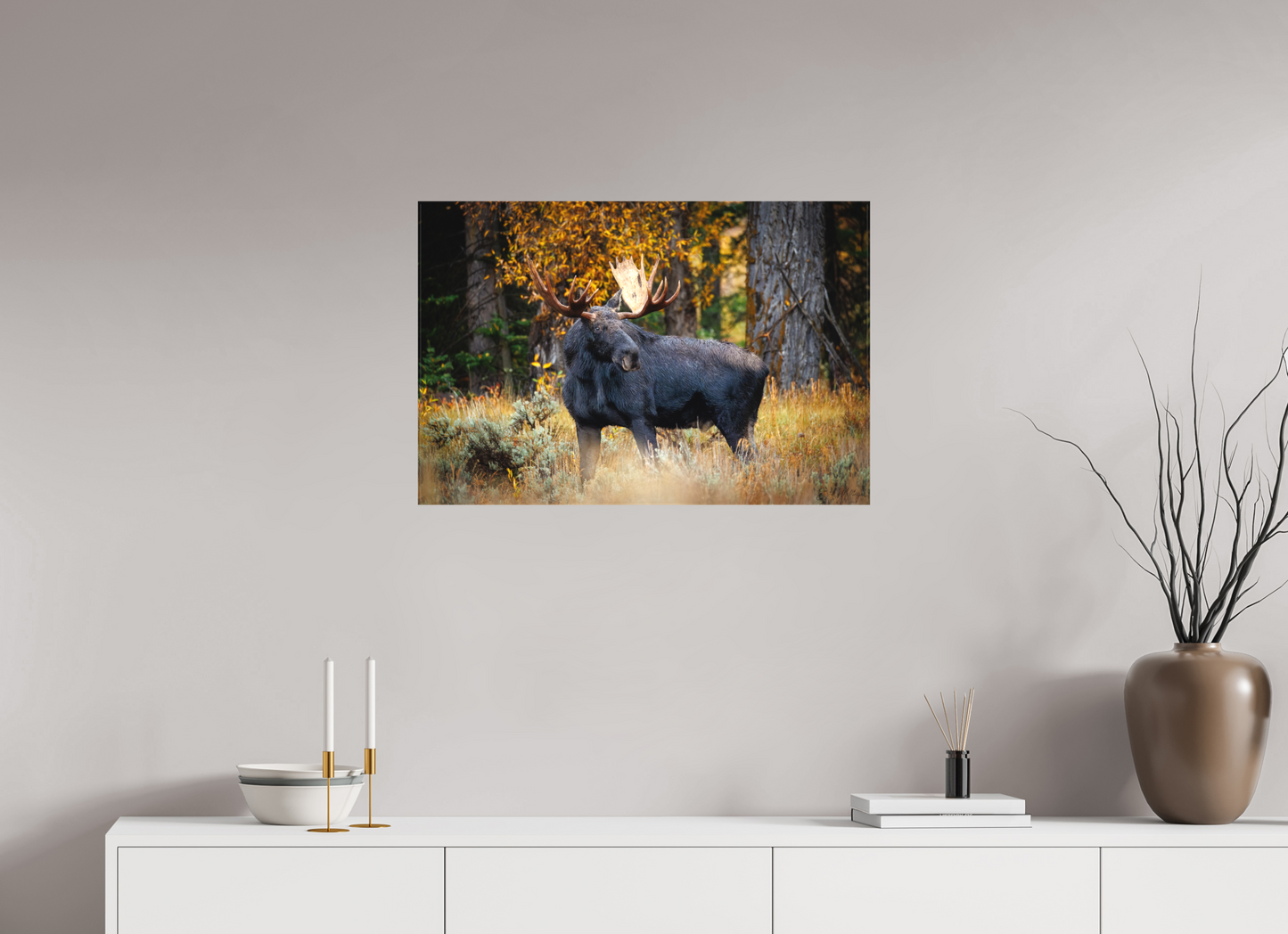 30 x 20″, Canvas "Guardian of the Gros Ventre" - Bull moose