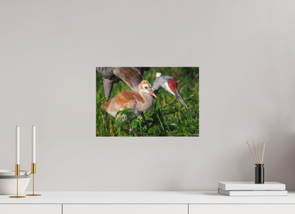 15 x 10″, Canvas "Guiding the Next Generation" - Sandhill Cranes