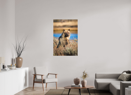 30 x 45″, Canvas "River Watch" - Grizzly Bear