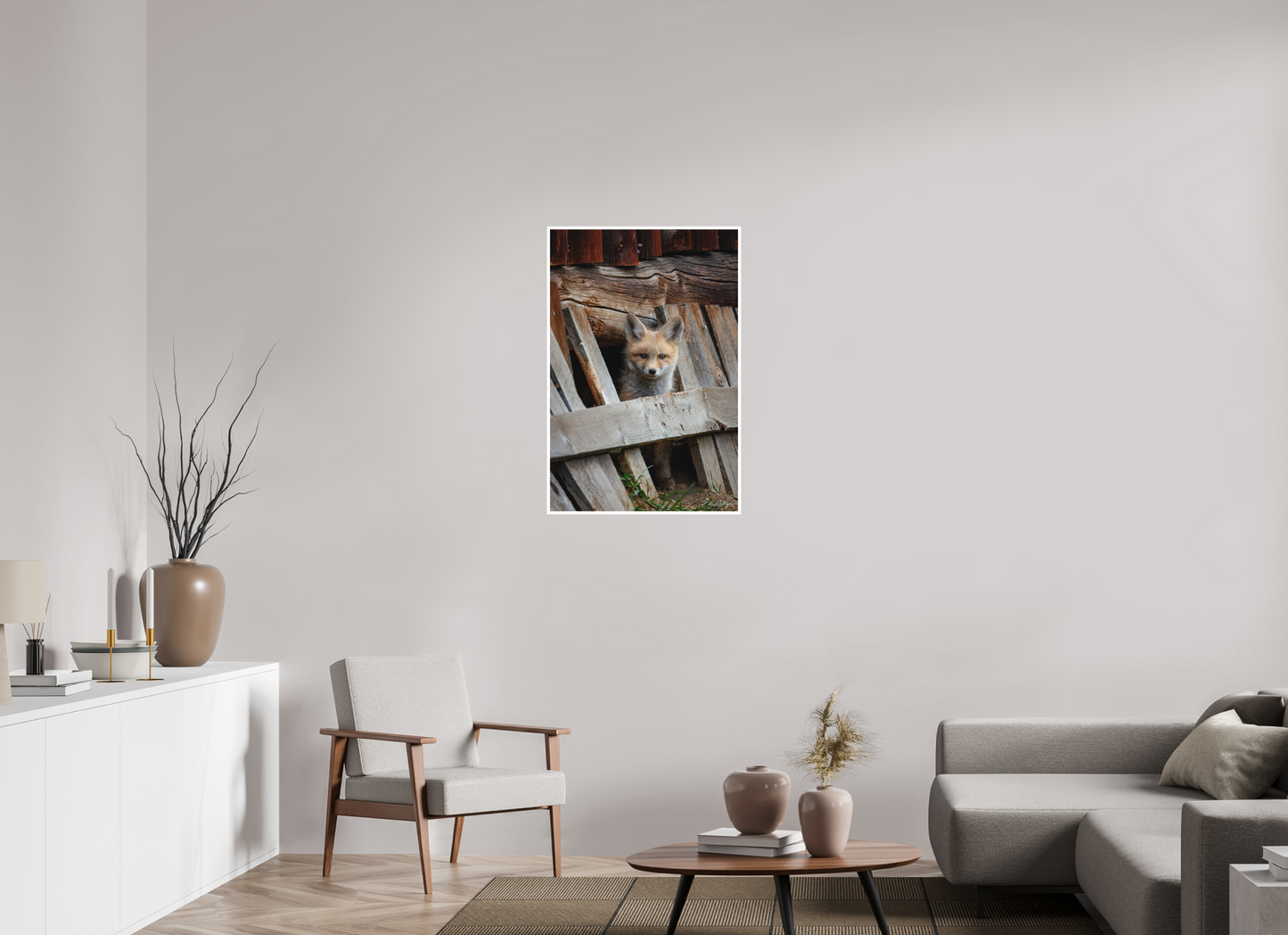 24 x 36″, Fine art print "Barnyard Lookout" - Red Fox kit
