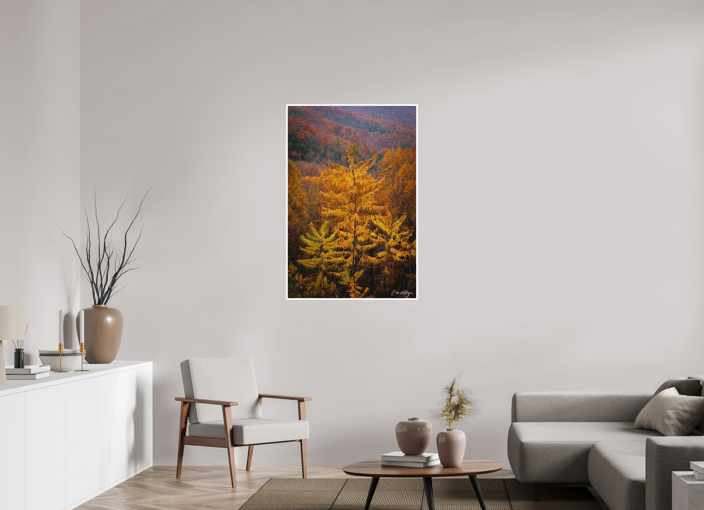 30 x 45″, Fine art print "Autumn Blaze" - Smoky Mountain Ridge