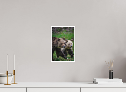 8 x 12″, Fine art print "Rainfall Stroll" - Grizzly Bears