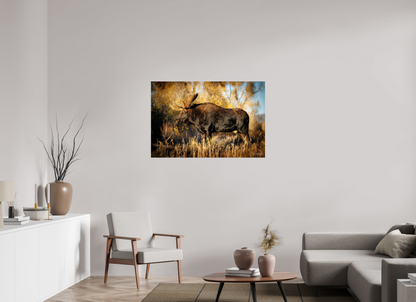 45 x 30″, Acrylic "Monarch of Gros Ventre - Presence" - Bull Moose