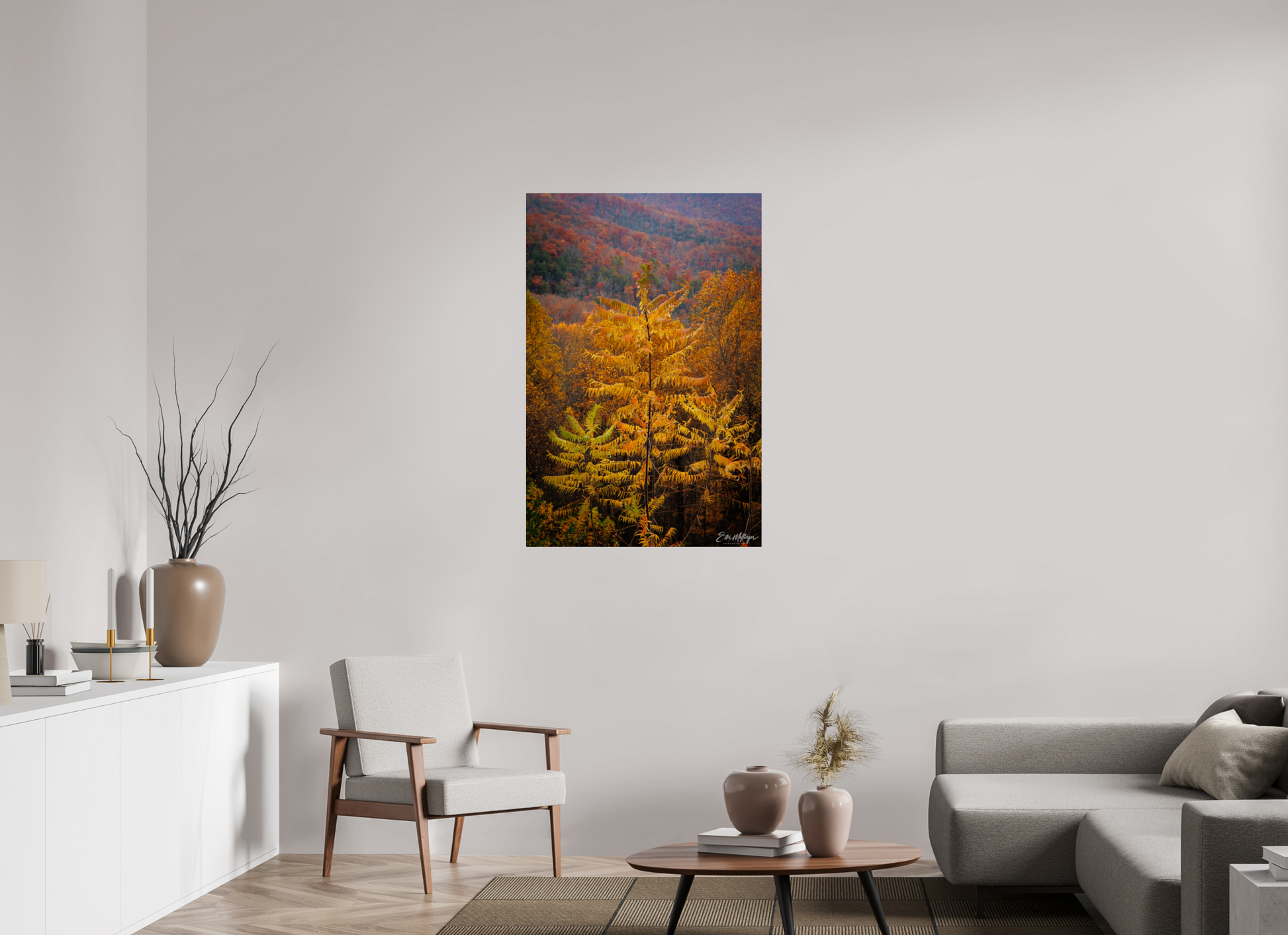 30 x 45″, Acrylic "Autumn Blaze" - Smoky Mountain Ridge