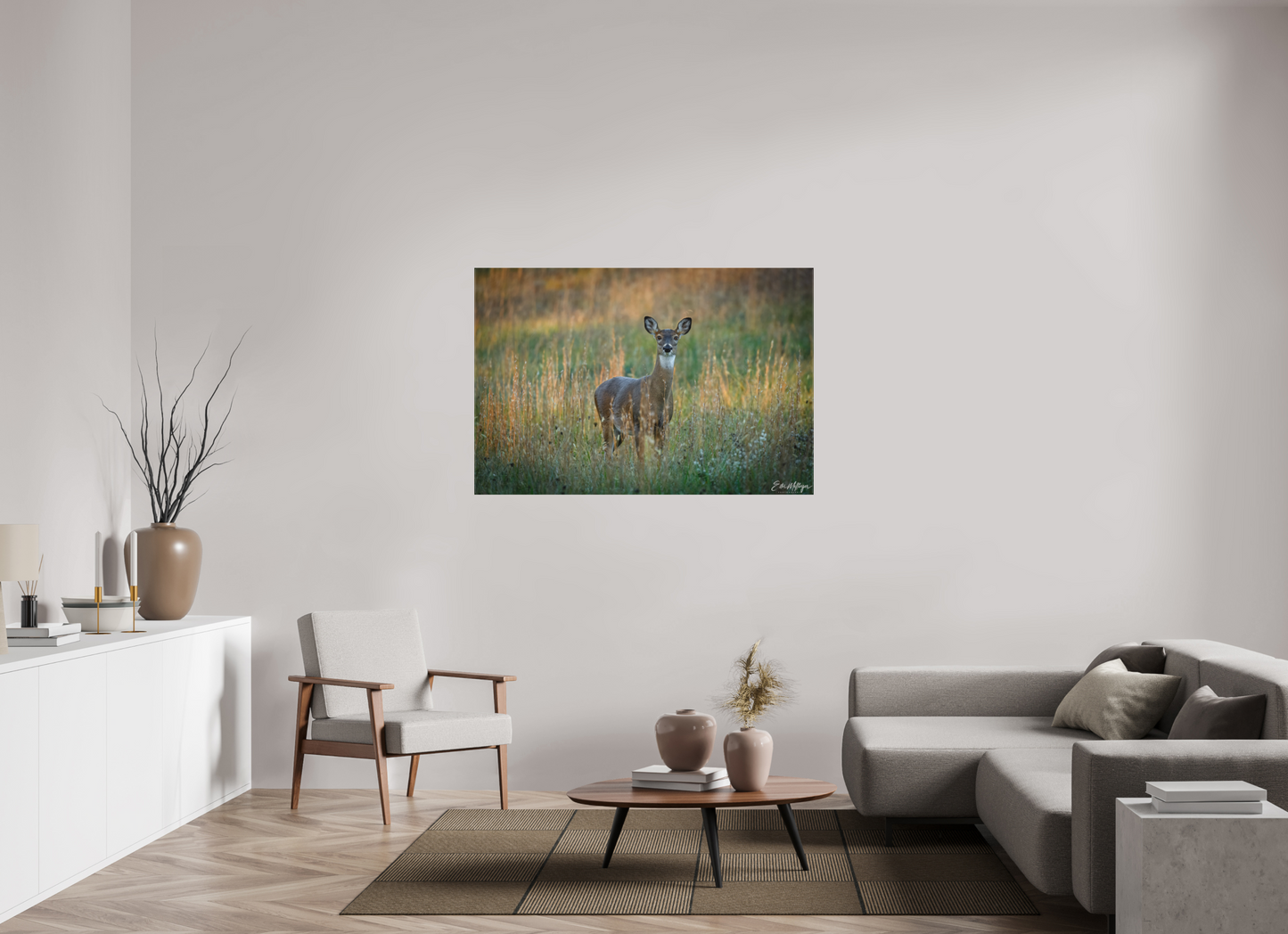 54 x 36″, Canvas "Grace in the Meadow" - White-tailed Doe