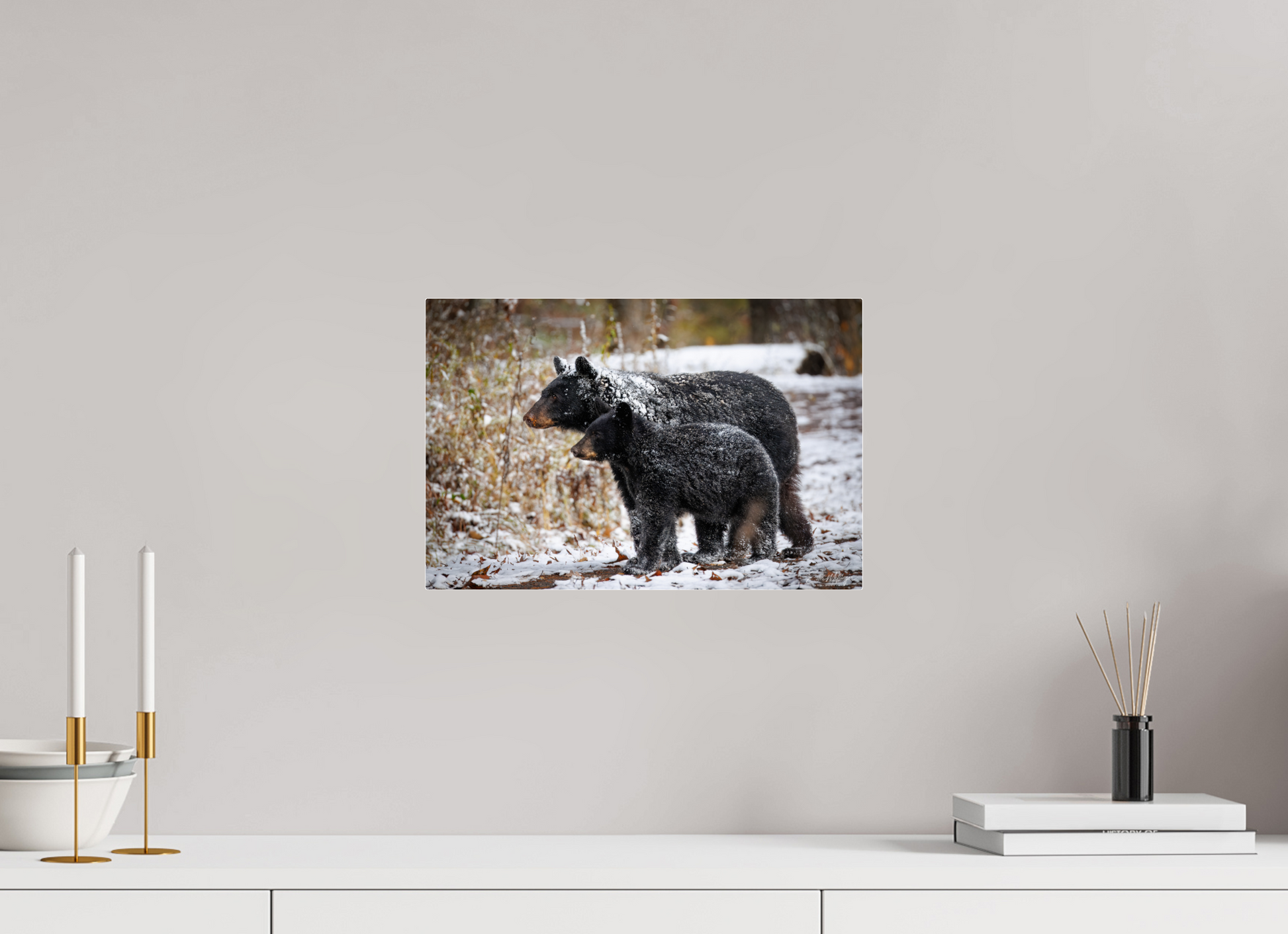 15 x 10″, Acrylic "Guardians of the Snow" - Black Bears