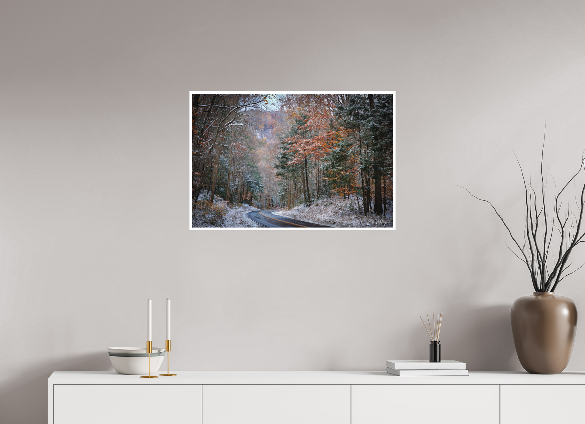 30 x 20″, Fine art print "Winter's Turn" - Smoky Mountain Scenic Road