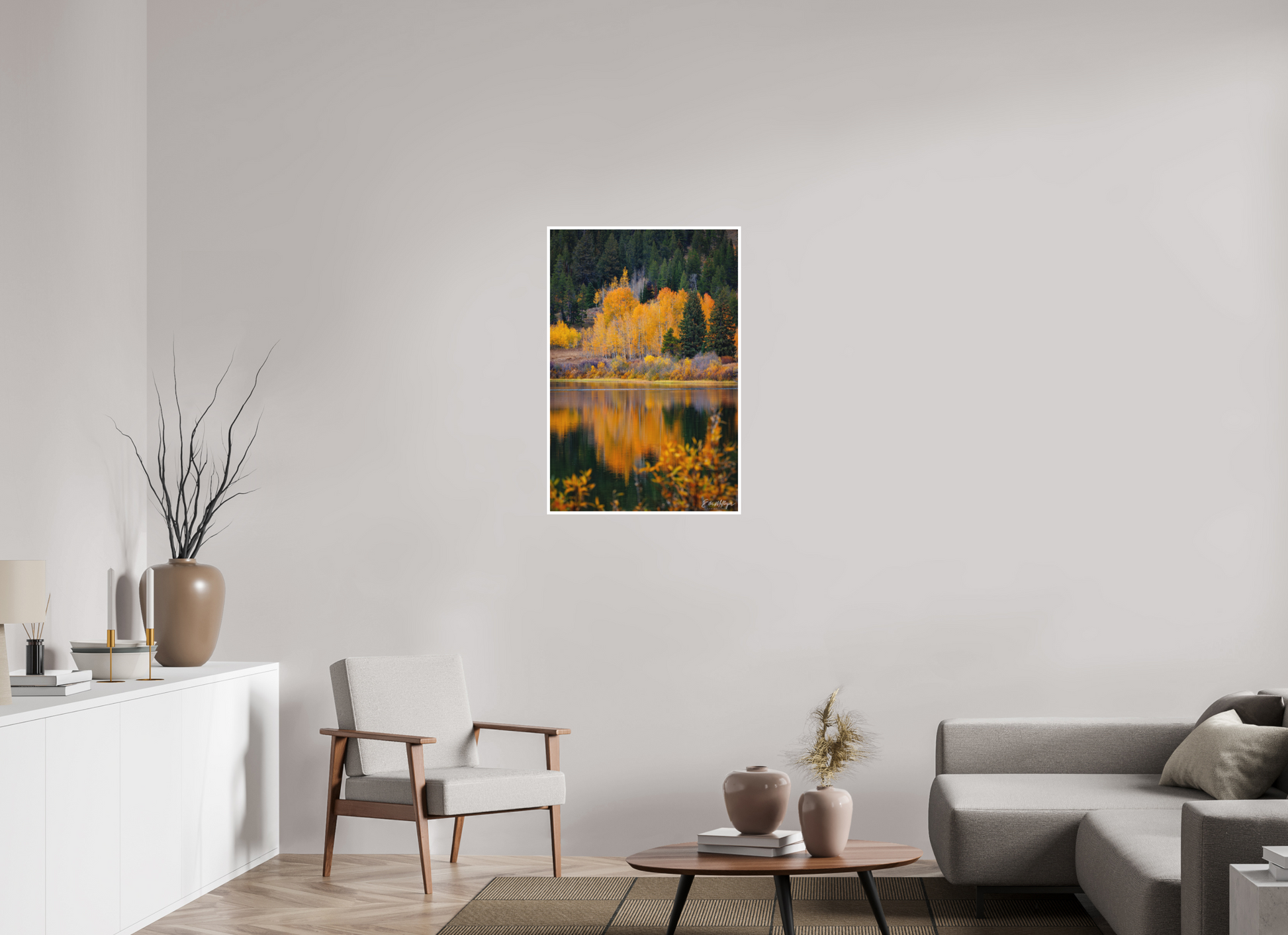 24 x 36″, Fine art print "Golden Reflections" - Two Oceans Lake