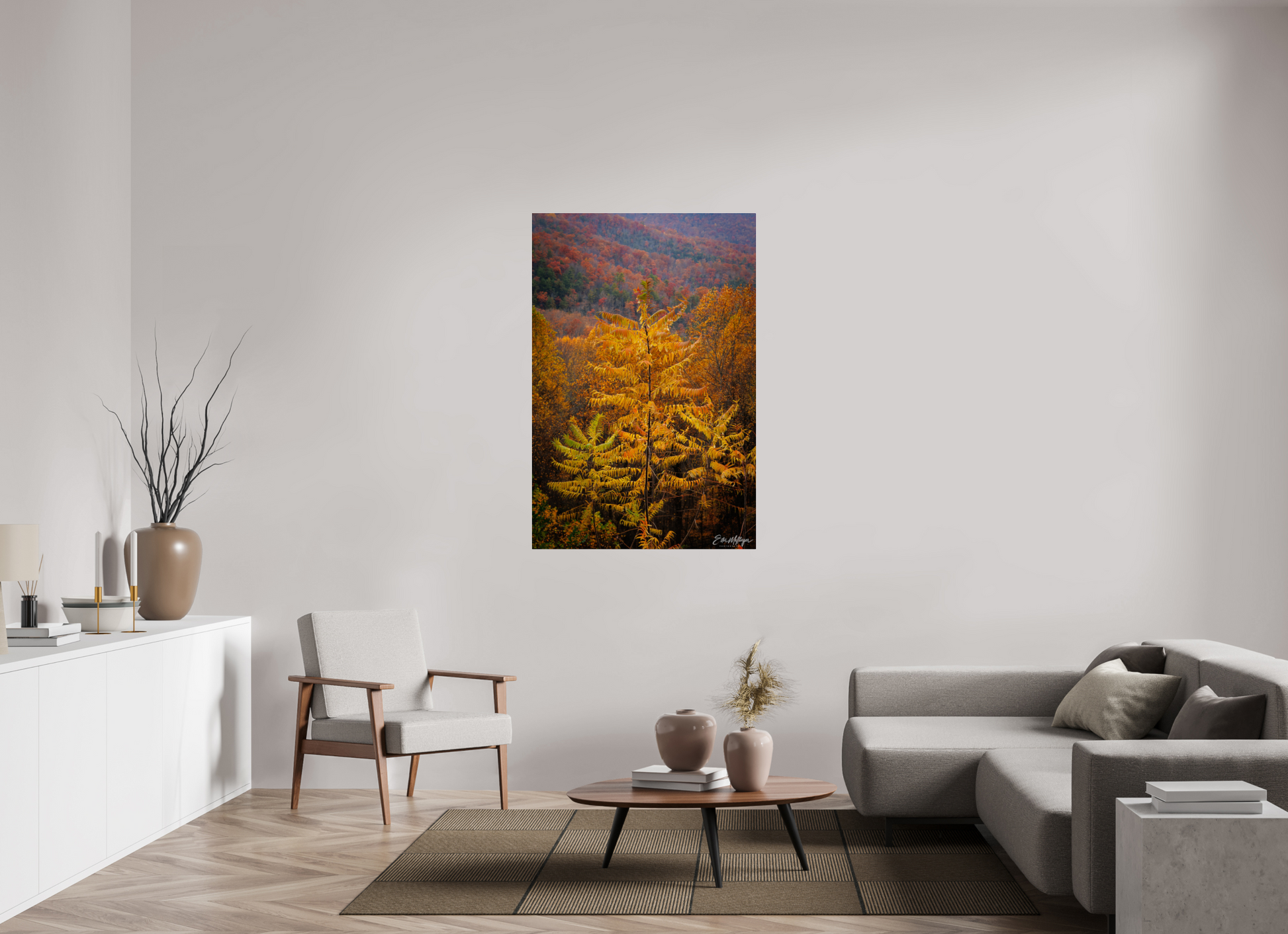 36 x 54″, Acrylic "Autumn Blaze" - Smoky Mountain Ridge