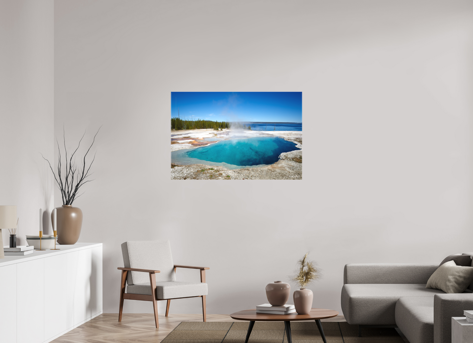 45 x 30″, Canvas "Quiet Depths" - West Thumb Geyser Basin