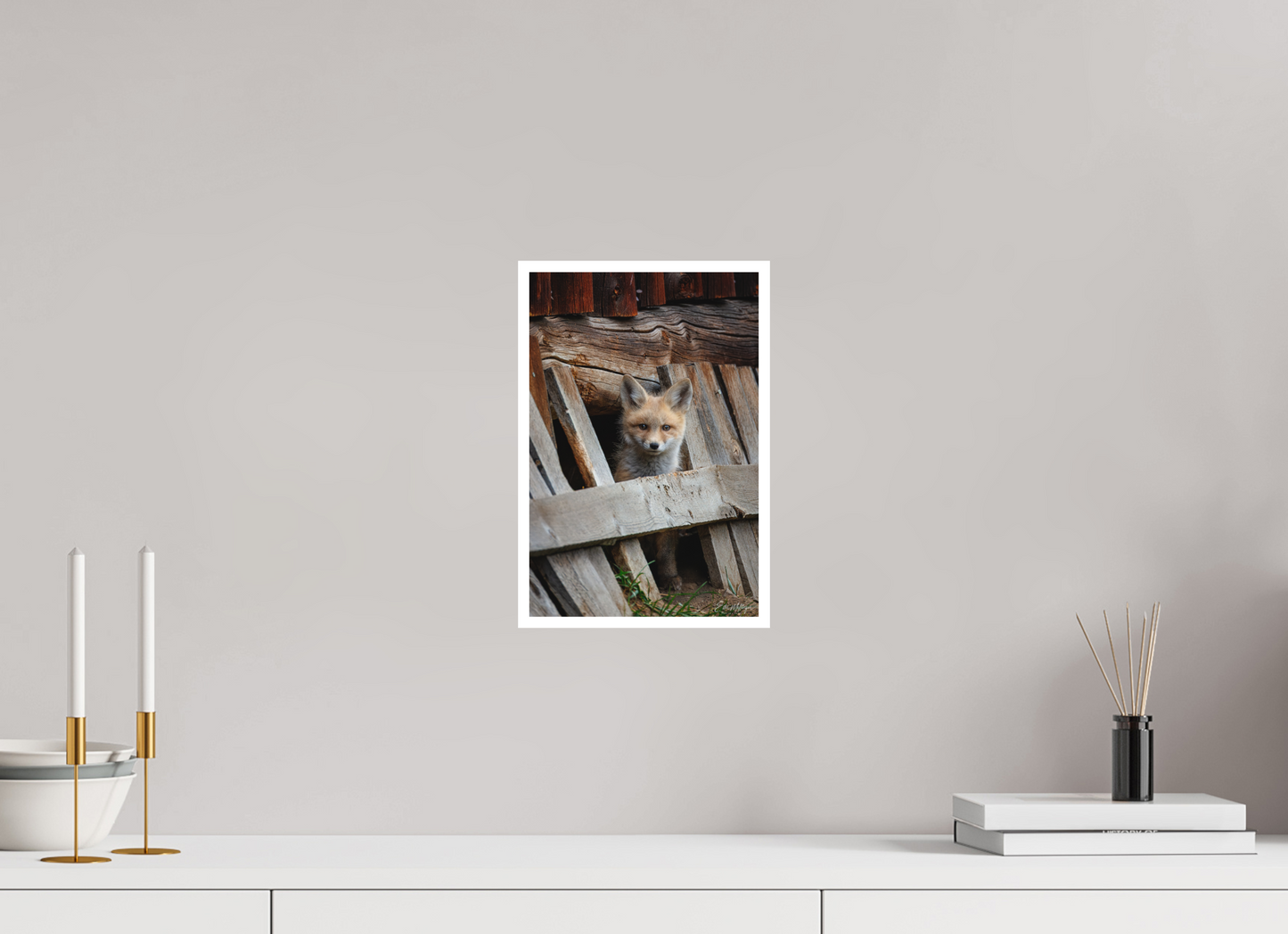 8 x 12″, Fine art print "Barnyard Lookout" - Red Fox kit