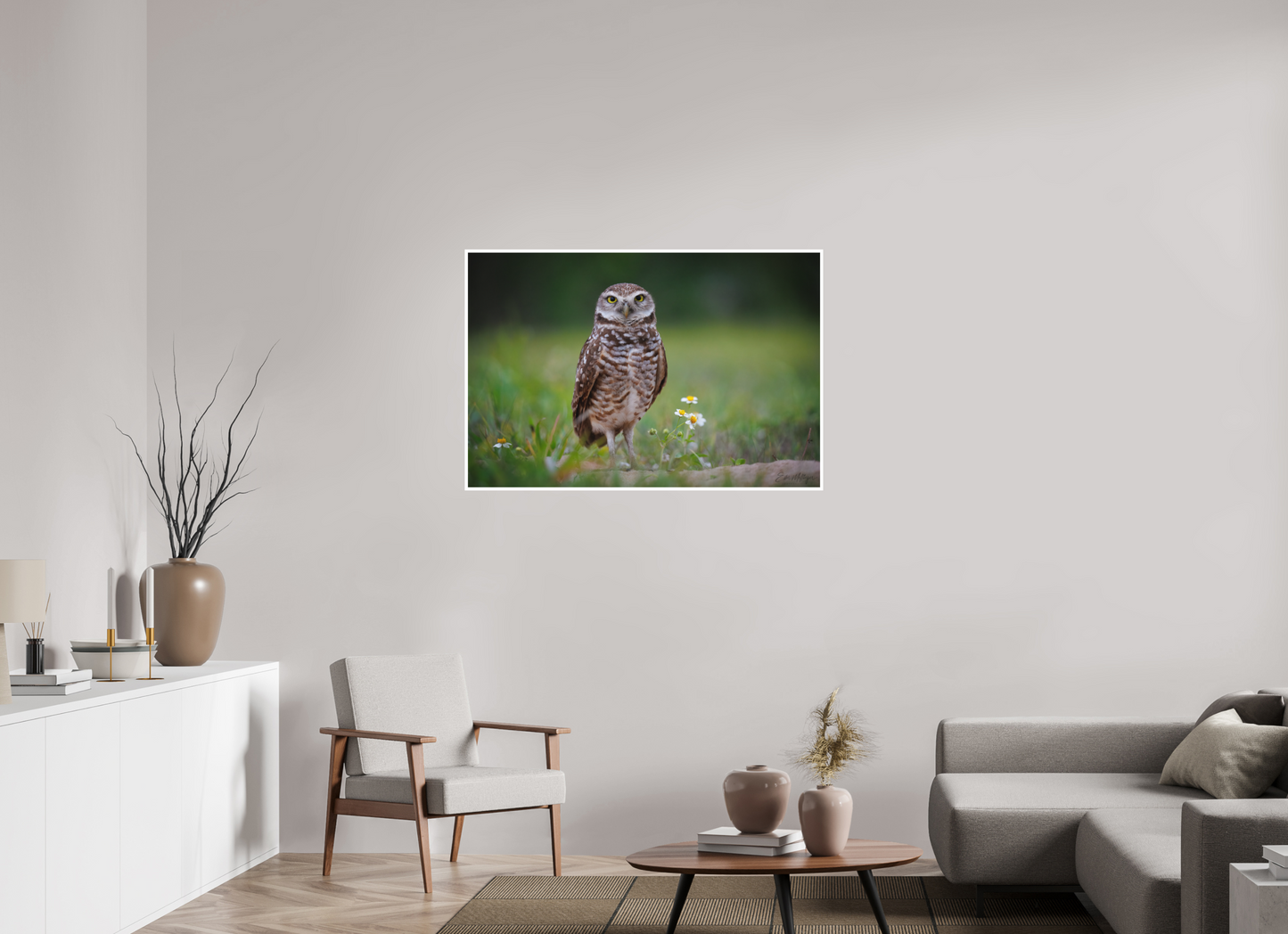 45 x 30″, Fine art print "The Watcher" - Burrowing Owl